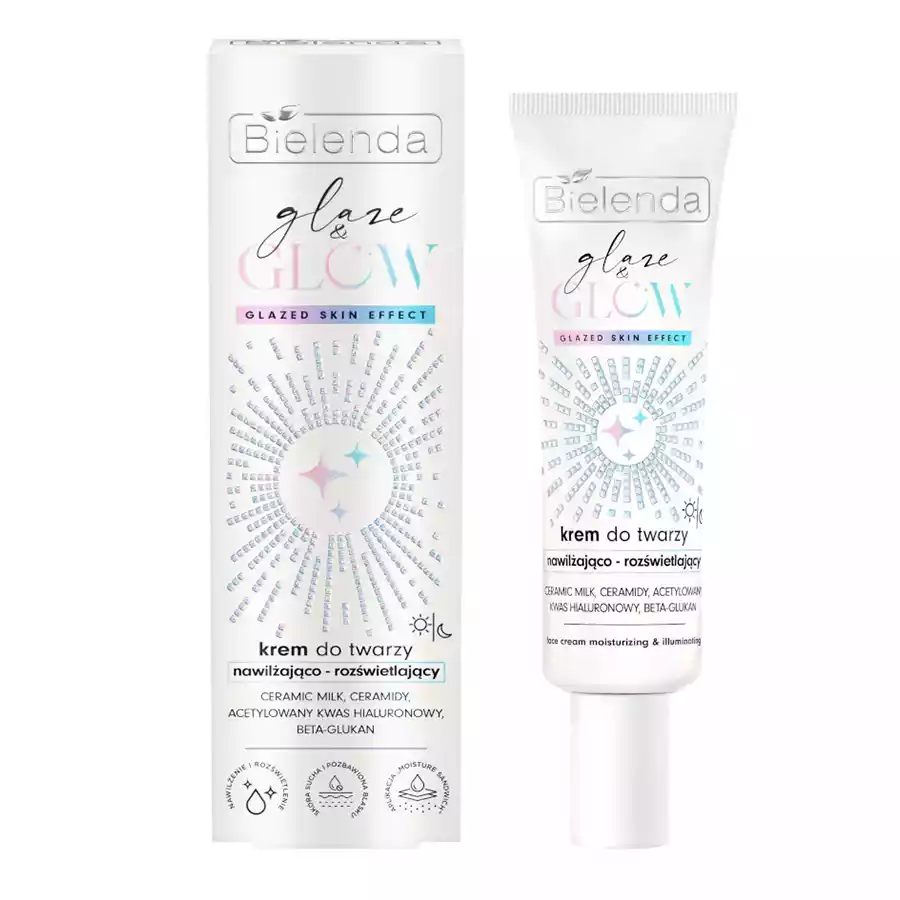imagen crema lechosa bielenda glaze and glow con caja