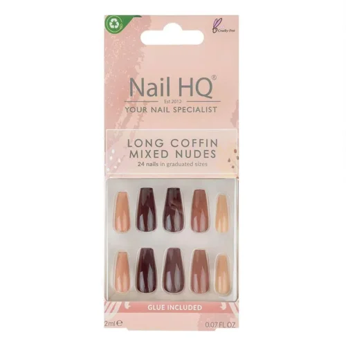 foto uñas postizas nail hq coffin nude