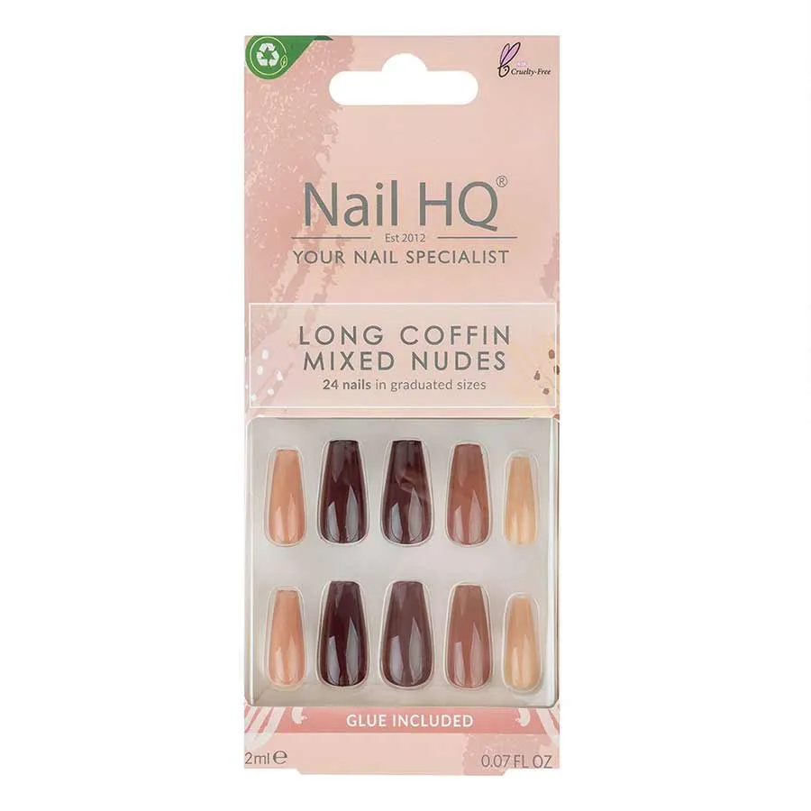 foto uñas postizas nail hq coffin nude