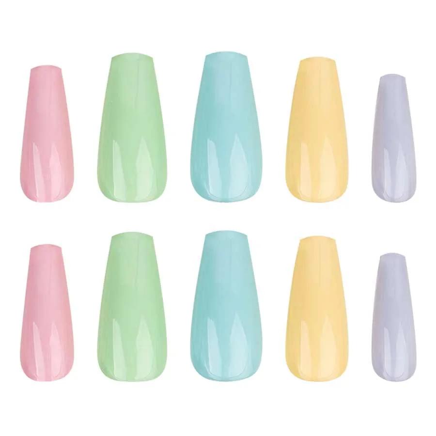 foto uñas postizas nail hq coffin pastel 2