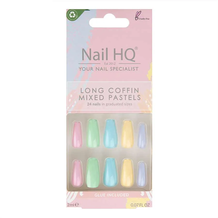 foto uñas postizas nail hq coffin pastel