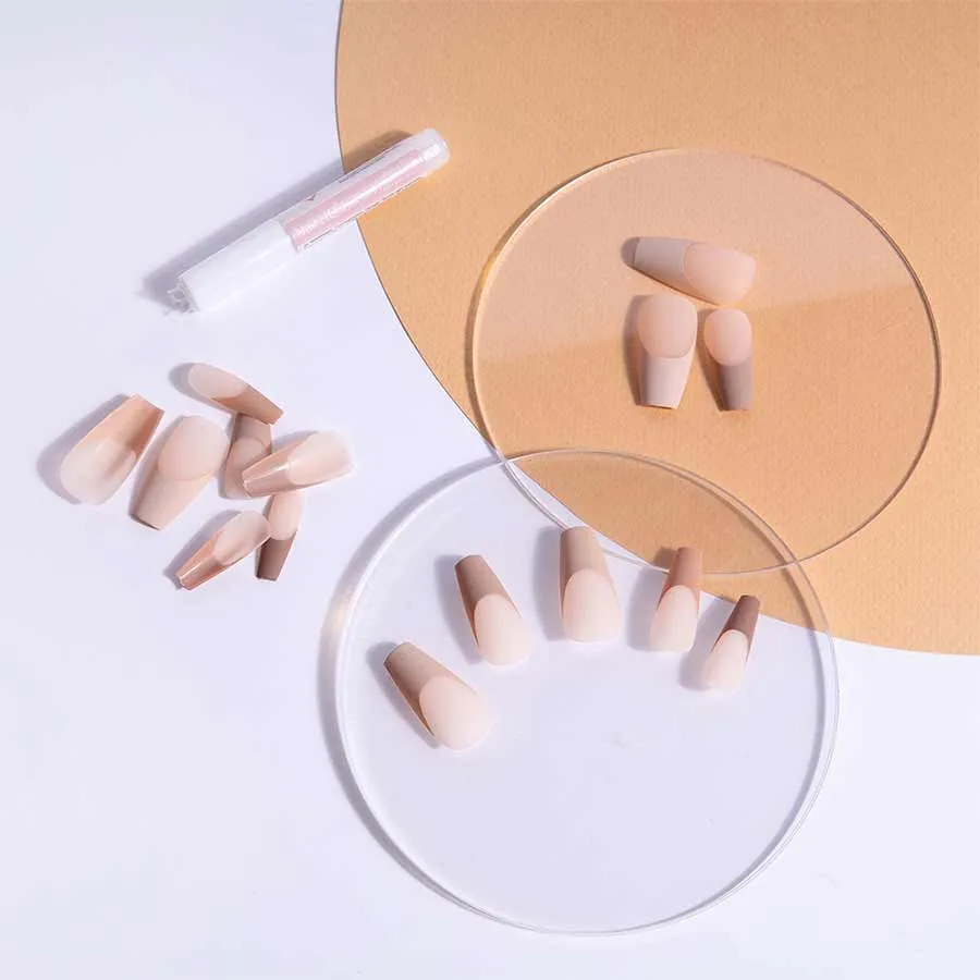 foto uñas postizas nail hq coffin punta nude 1