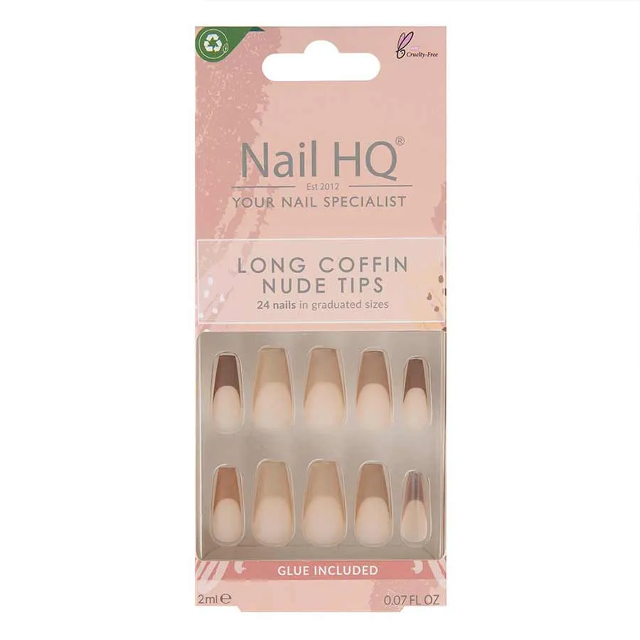 foto uñas postizas nail hq coffin punta nude