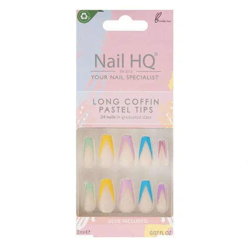 foto uñas postizas nail hq coffin punta pastel